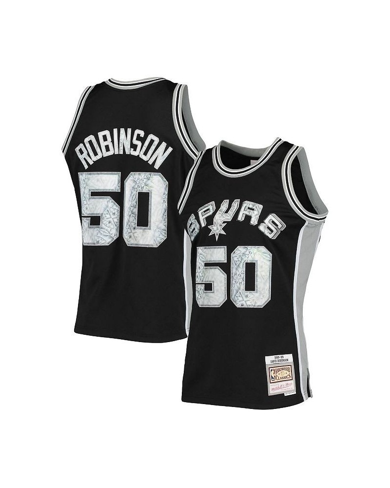 Men's David Robinson Black San Antonio Spurs 1998-99 Hardwood Classics 75th Anniversary Diamond Swingman Jersey $81.90 Jersey