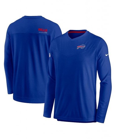 Men's Royal Buffalo Bills Sideline Coach Chevron Lock Up Long Sleeve V-neck Performance T-shirt $30.80 T-Shirts