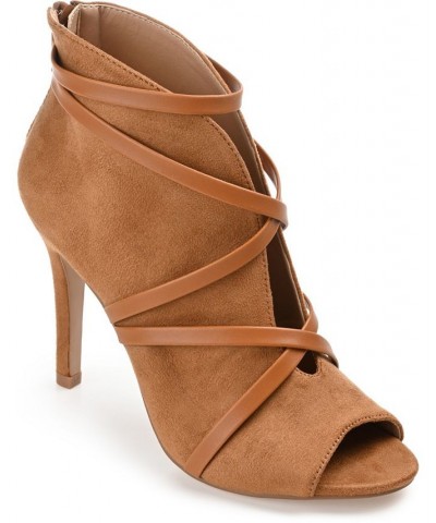 Women's Samara Peep Toe Booties Cognac $45.00 Shoes