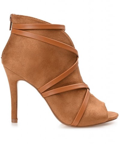 Women's Samara Peep Toe Booties Cognac $45.00 Shoes