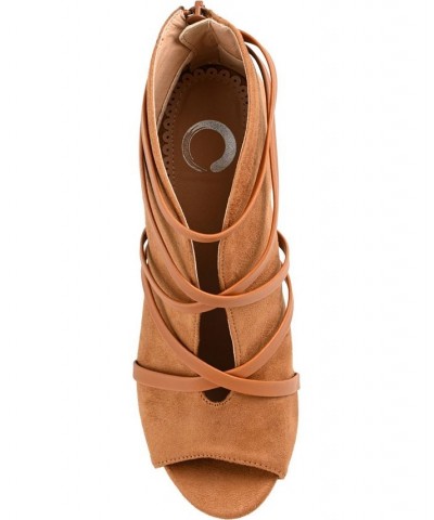 Women's Samara Peep Toe Booties Cognac $45.00 Shoes