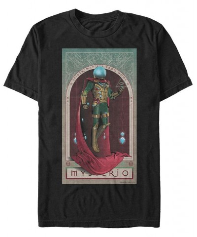 Marvel Men's Spider-Man Far From Home Mysterio Playing Card Poster, Short Sleeve T-shirt Black $15.75 T-Shirts