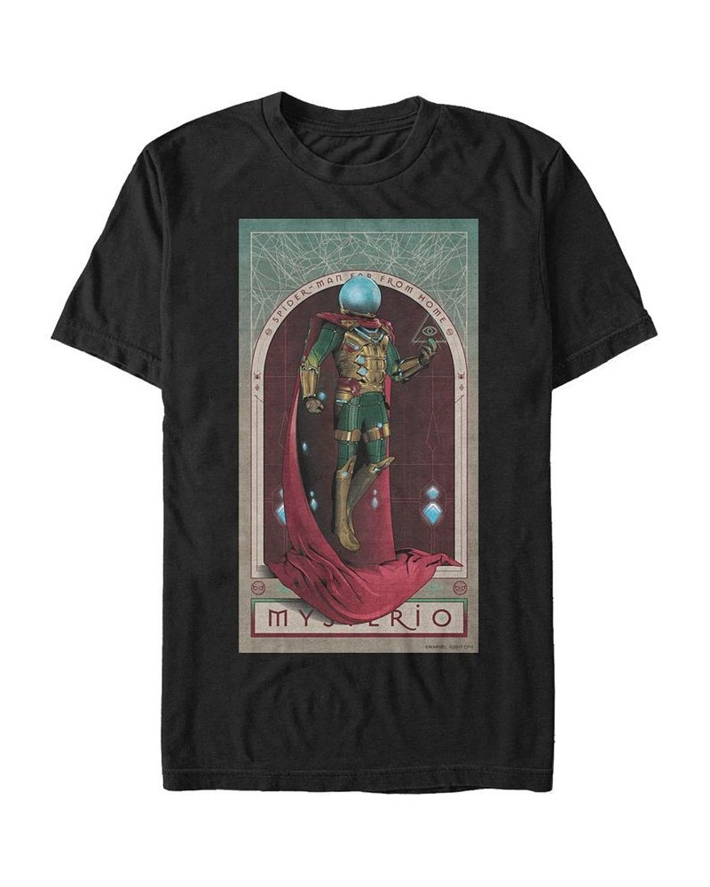 Marvel Men's Spider-Man Far From Home Mysterio Playing Card Poster, Short Sleeve T-shirt Black $15.75 T-Shirts