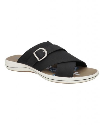 Women's Flint Flat Sandals Black $32.50 Shoes