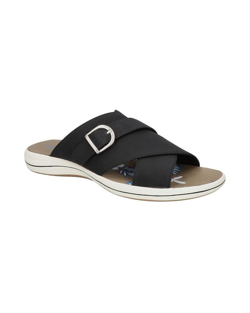 Women's Flint Flat Sandals Black $32.50 Shoes