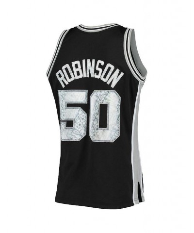 Men's David Robinson Black San Antonio Spurs 1998-99 Hardwood Classics 75th Anniversary Diamond Swingman Jersey $81.90 Jersey