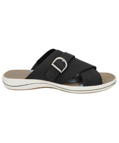 Women's Flint Flat Sandals Black $32.50 Shoes