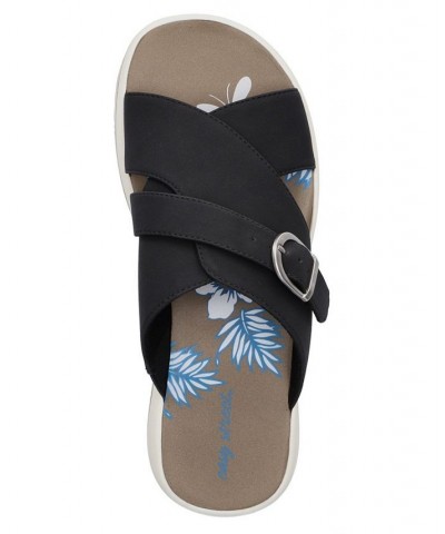 Women's Flint Flat Sandals Black $32.50 Shoes