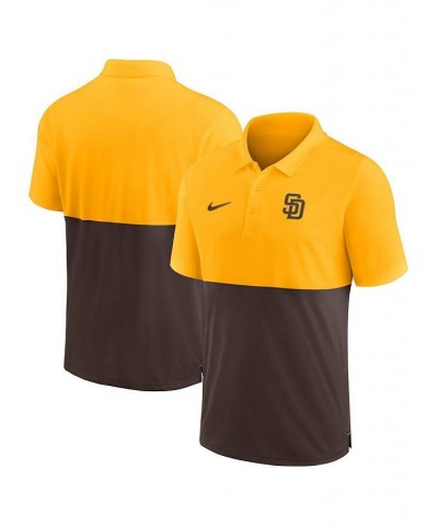 Men's Gold, Brown San Diego Padres Team Baseline Striped Performance Polo Shirt $36.00 Polo Shirts