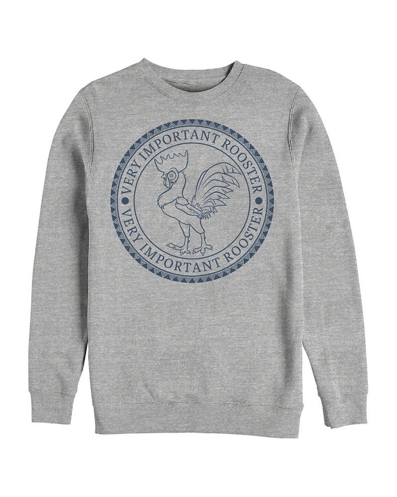 Disney Men's Moana Hei Hei Very Important Rooster, Crewneck Fleece Gray $26.95 Sweatshirt