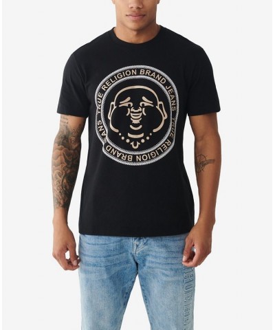 Men's Short Sleeves Buddha Face T-shirt Black $22.11 T-Shirts