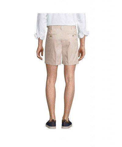 Men's Comfort Waist Pleated 6 Inch No Iron Chino Shorts Gray $32.18 Shorts