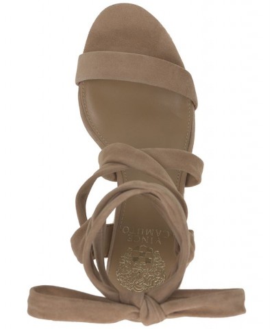 Roreka Ankle-Tie Espadrille Platform Sandals Tan/Beige $47.26 Shoes