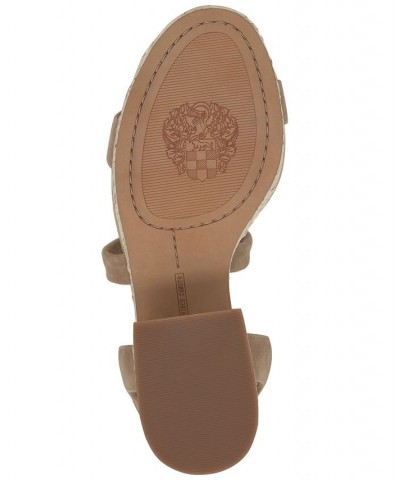 Roreka Ankle-Tie Espadrille Platform Sandals Tan/Beige $47.26 Shoes