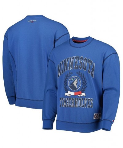 Men's Blue Minnesota Timberwolves Peter French Terry Pullover Sweatshirt $30.10 Sweatshirt