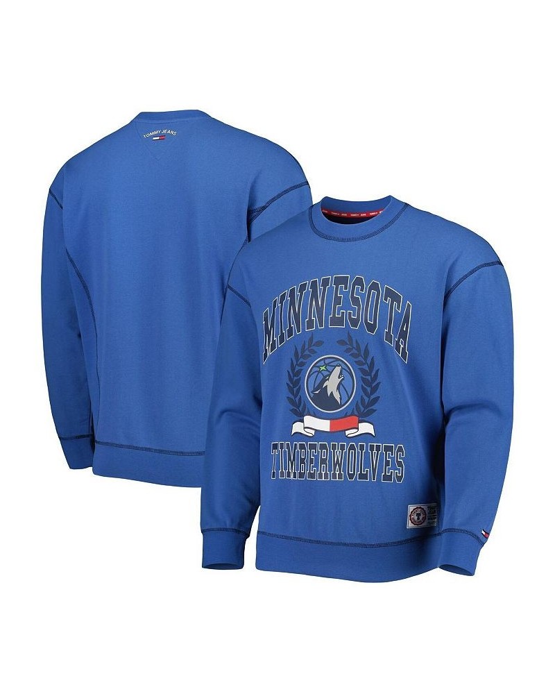 Men's Blue Minnesota Timberwolves Peter French Terry Pullover Sweatshirt $30.10 Sweatshirt