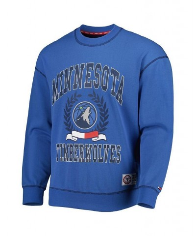 Men's Blue Minnesota Timberwolves Peter French Terry Pullover Sweatshirt $30.10 Sweatshirt