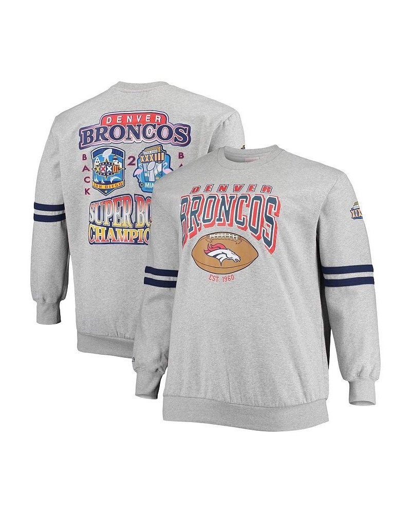 Men's Heather Gray Denver Broncos Big and Tall Allover Print Pullover Sweatshirt $61.10 Sweatshirt