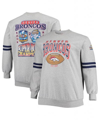 Men's Heather Gray Denver Broncos Big and Tall Allover Print Pullover Sweatshirt $61.10 Sweatshirt