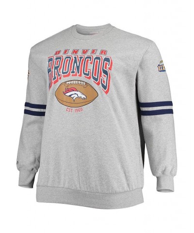 Men's Heather Gray Denver Broncos Big and Tall Allover Print Pullover Sweatshirt $61.10 Sweatshirt