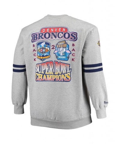 Men's Heather Gray Denver Broncos Big and Tall Allover Print Pullover Sweatshirt $61.10 Sweatshirt