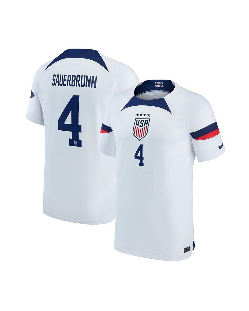 Men's Becky Sauerbrunn Blue USWNT 2022/23 Home Breathe Stadium Replica Player Jersey $47.60 Jersey