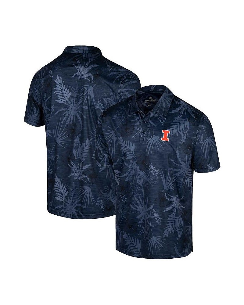 Men's Navy Illinois Fighting Illini Palms Team Polo Shirt $26.95 Polo Shirts