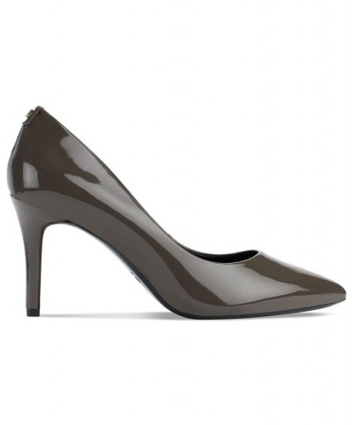 Women's Royale Pointed-Toe Patent Dress Pumps Gray $54.74 Shoes