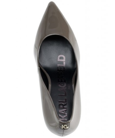 Women's Royale Pointed-Toe Patent Dress Pumps Gray $54.74 Shoes