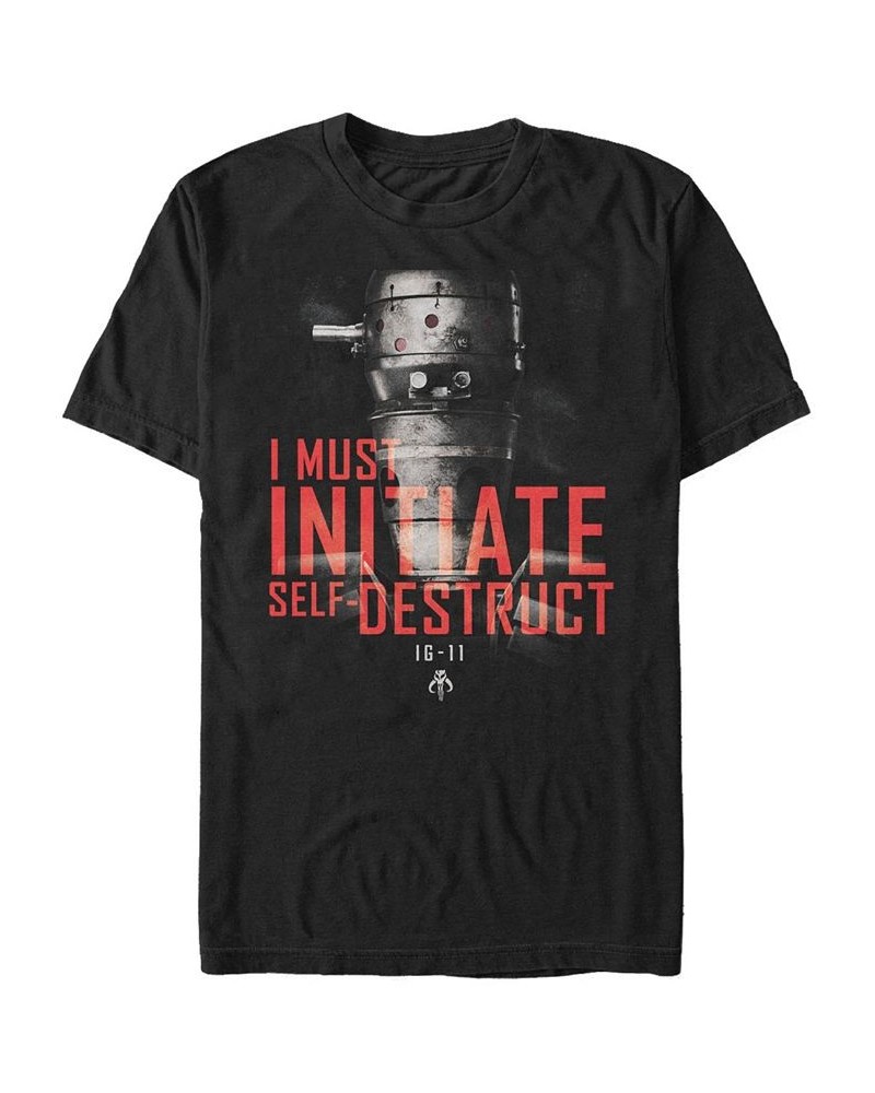 Star Wars The Mandalorian IG-11 Self-Destruct Overlay Short Sleeve Men's T-shirt Black $20.64 T-Shirts