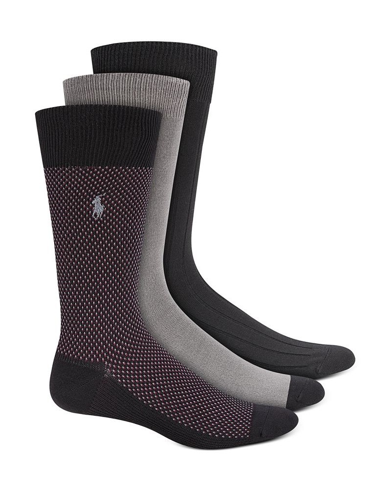 Men's Birdseye Dress Socks, 3 Pack Black $19.04 Socks